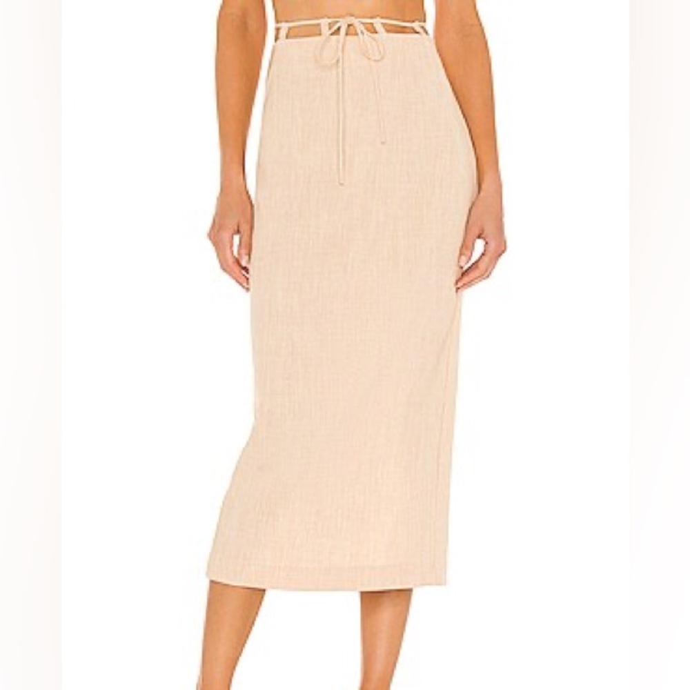 L’Academie Cindery Skirt in Sand Yellow, Size M